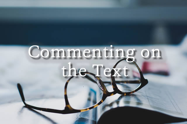 Commenting On The Text